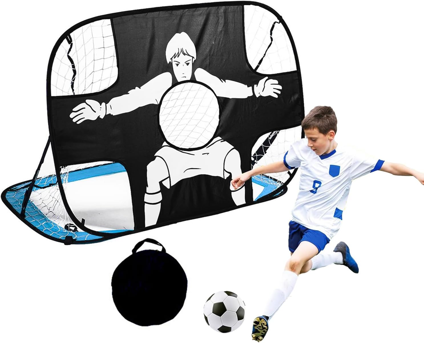 Soccer Goal for Kids, Portable Soccer Goal Net, Foldable Dual Purpose Design Backyard and Outdoor Soccer Training and Shooting Practice