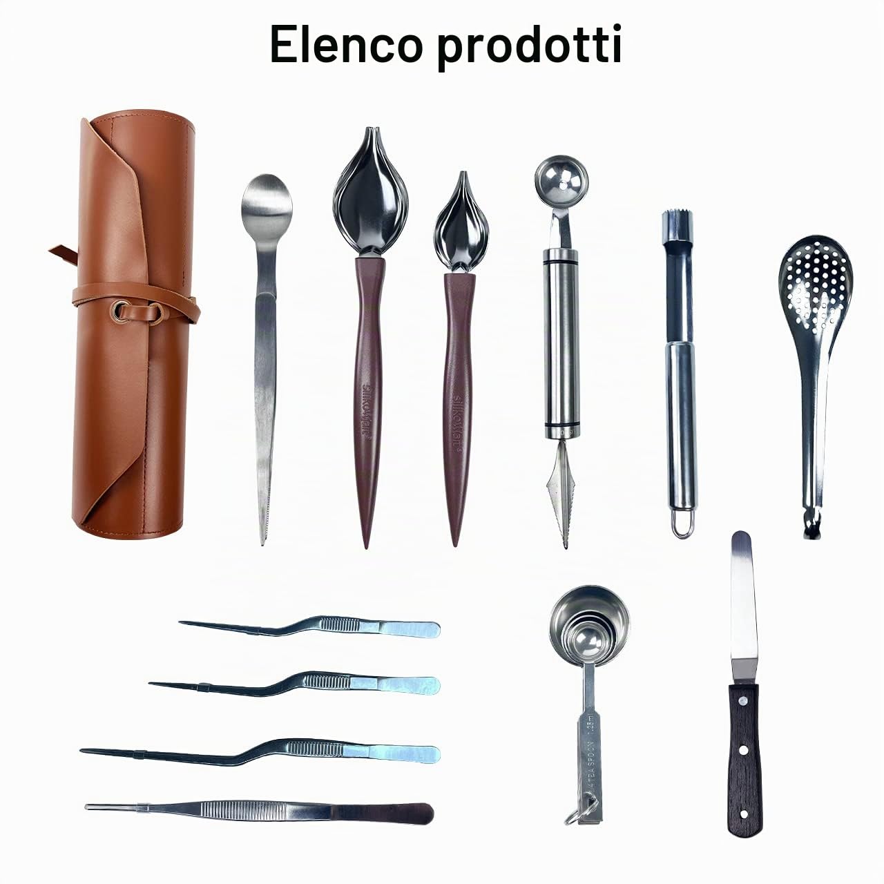 DUEBEL Professional Chef Plating Kit, 12 pezzi Culinary Plating Set, Acciaio Inox (12 Pezzi)