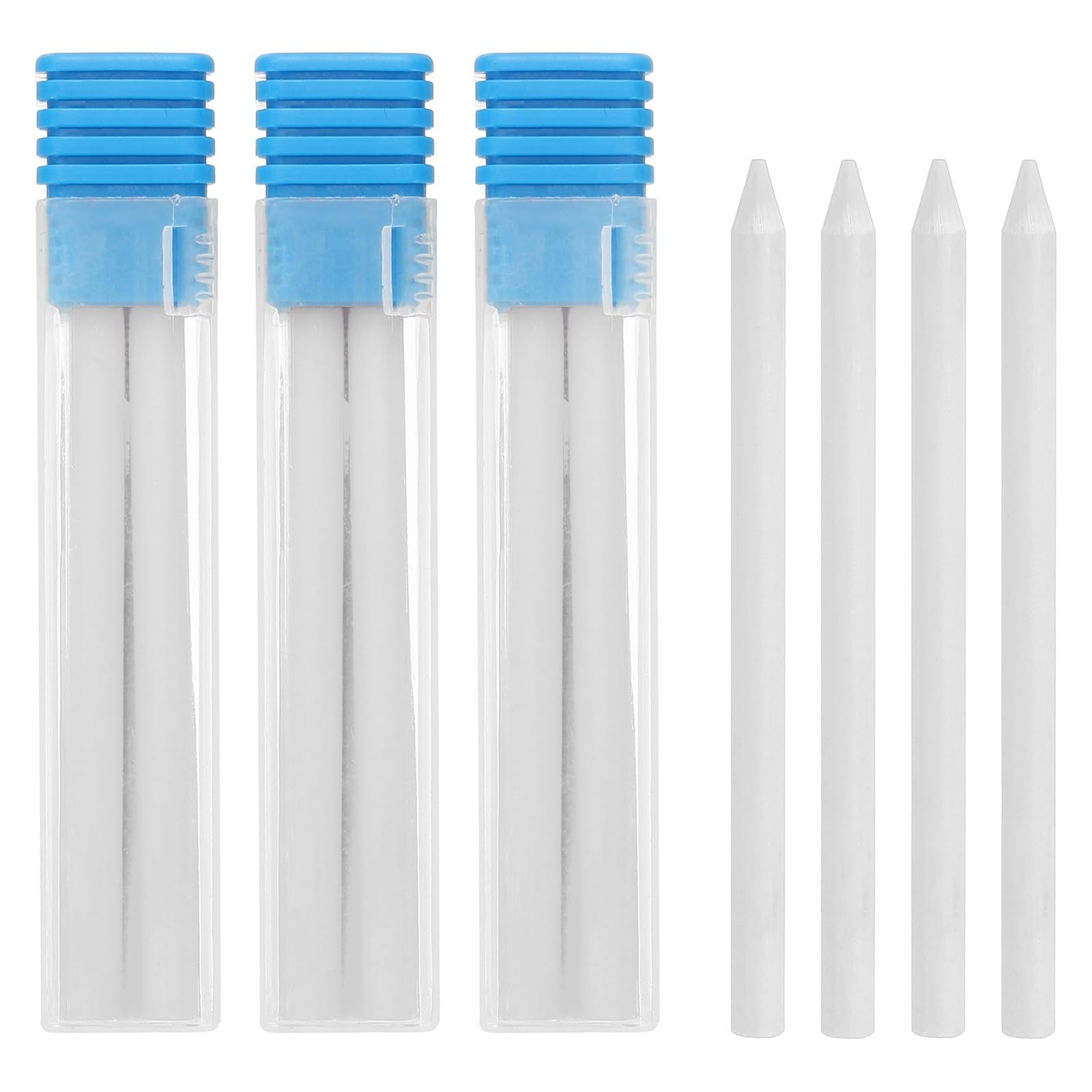 PATIKIL 16Pcs 5.6mm 2B Carpenter Pencil Lead Refills, Solid Dry Pencil Refills Break Resistant Lead Refill for Mechanical Carpenter Construction Pencils Art Drafting, White