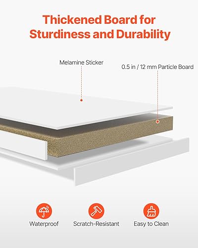 Miniatura 5 de VEVOR Estantería de escritorio de 3 niveles, estante de almacenamiento de oficina de 37 x 10 x 31.1 pulgadas, estilo moderno, acabado de melamina,