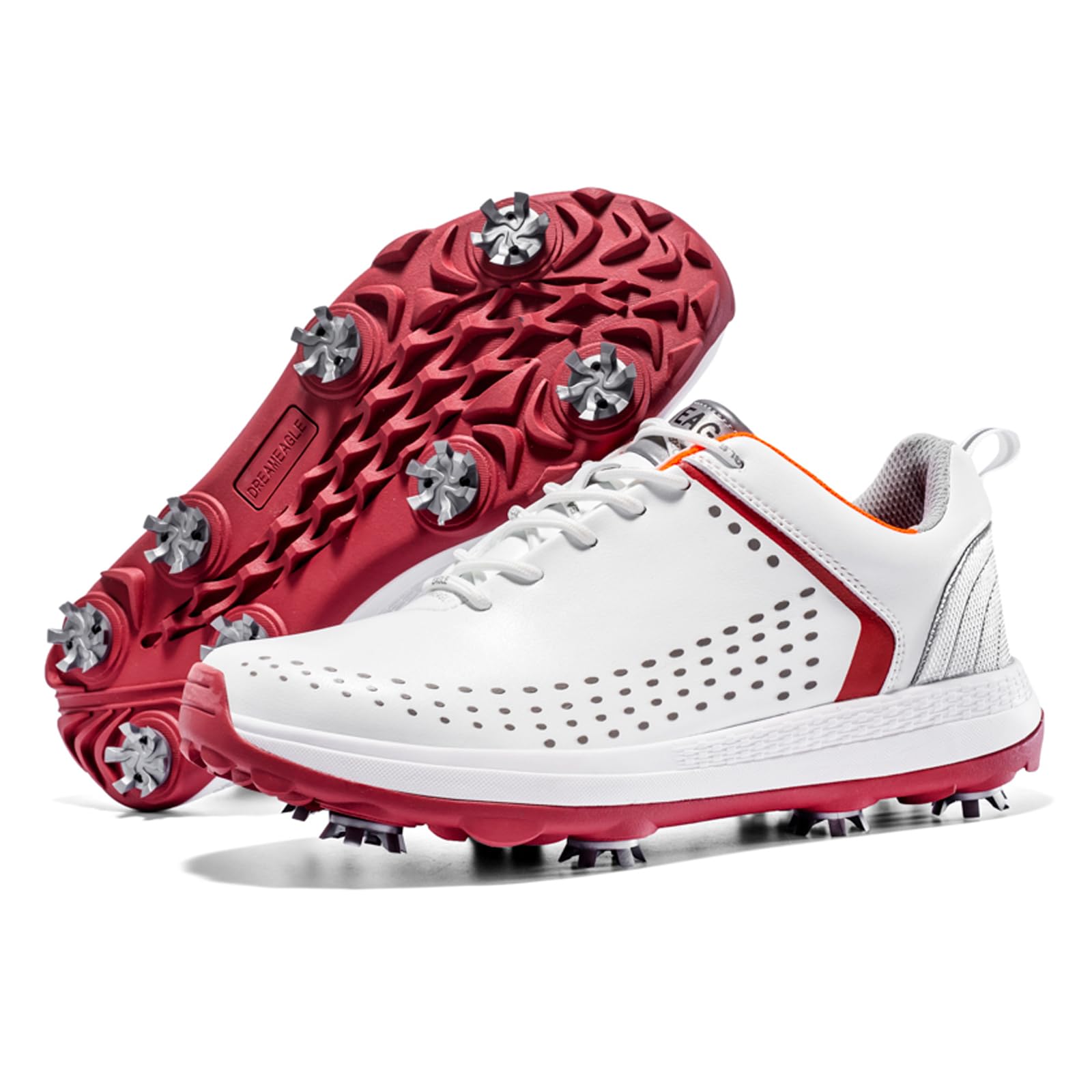 Hombre Zapatos De Golf, Resistente Al Agua Extra Ancho Zapatillas, Zapatillas Unisex De Piel Antideslizantes con Púas para Entrenamiento De Golf