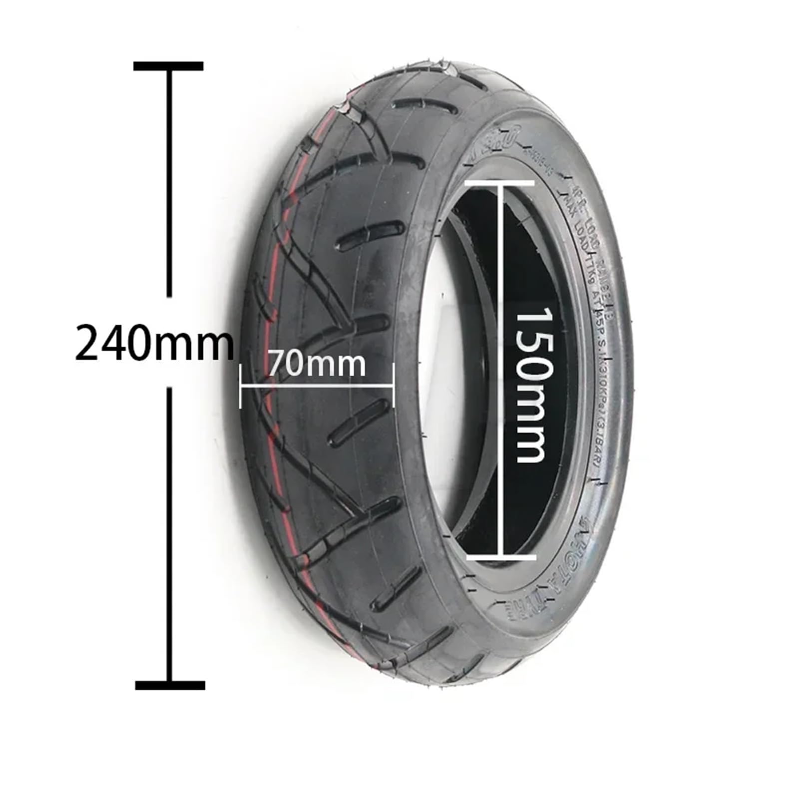 Camera d'Aria Monopattino Elettrico Pneumatico 10x3.0, Pneumatico Esterno da 10 Pollici, Camera d'Aria 10x2.50 for Monopattino Elettrico(Tube Outer Tire 90D)