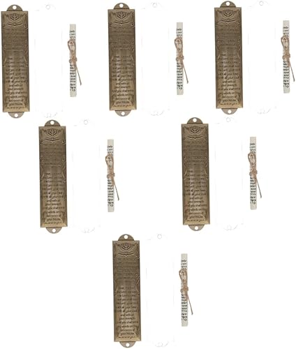 IMIKEYA 6 juegos de aleación hebrea granada mezuzah bronce para artesanía de metal puerta puerta caso Judaica hombres bendiga moderno de tono judío