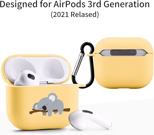 Miniatura 2 de Cute Sleep Koala Case Compatible with AirPods 3 with Keychain, Cartoon Animal Design Soft TPU Cover for AirPods 3 Charging Case Smooth Protective