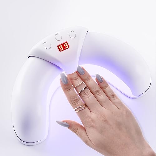 CANVALITE Lámpara LED de uñas para uñas de gel, protección de la piel, luz UV para uñas, sensor de movimiento automático, lámpara UV portátil para