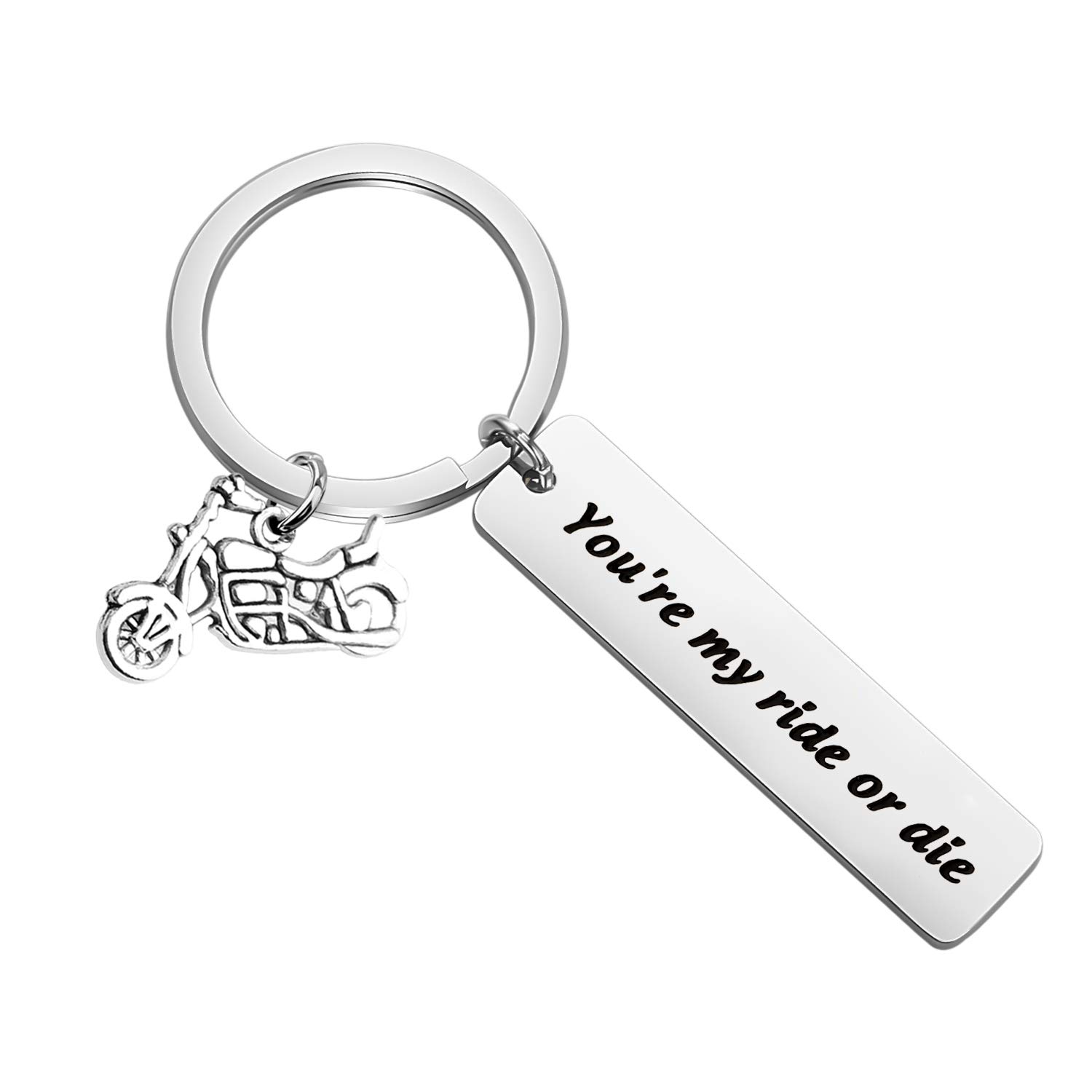 BAUNA Dirt Bike Rider Keychain You’re My Ride Or Die Motorcycle Biker Jewelry Motocross Gifts for Men (Dirt Bike Rider Keychain)