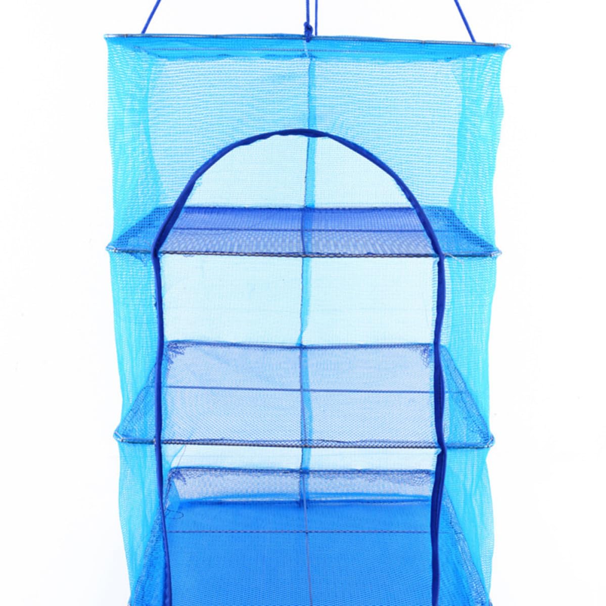Red de Secado Colgante Plegable de 3 Niveles Malla Cuadrada de PE y Acero, Secado Rápido para Pescado y Verduras para Uso Interior y Exterior