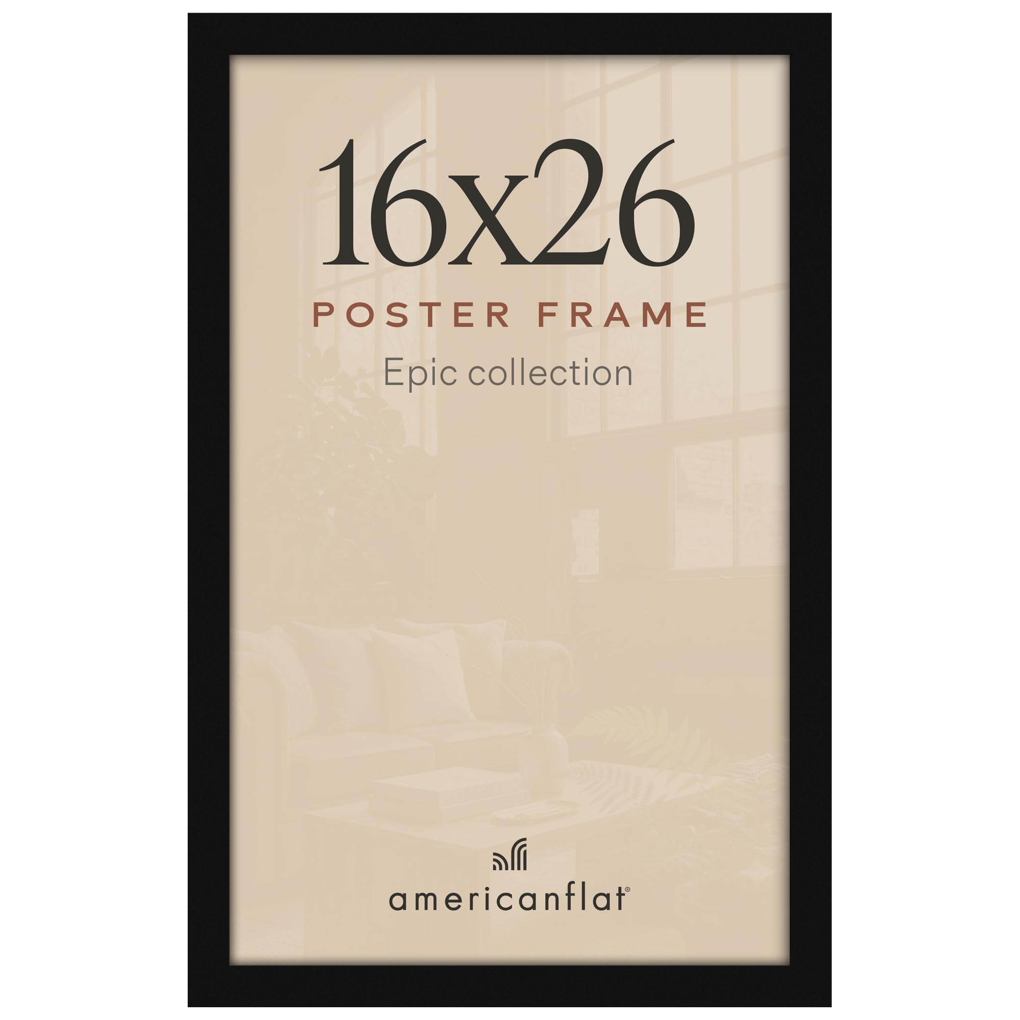 Americanflat 16x26 Poster Frame - Engineered Wood - Black