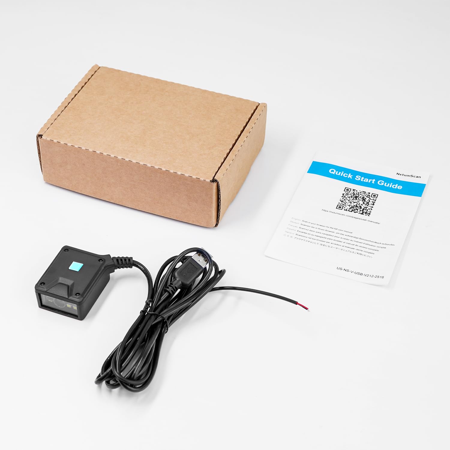 Lecteur de codes-barres 2D à montage fixe NetumScan USB pour moteur industriel