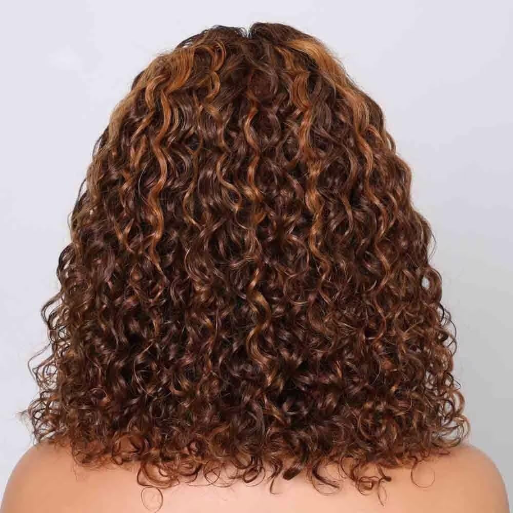 Brown Waves Beauty Wig 4/30 Wig Amazon.com : 4/30 Brown Water Wave Bob Wig Pre Plucked  main image 4