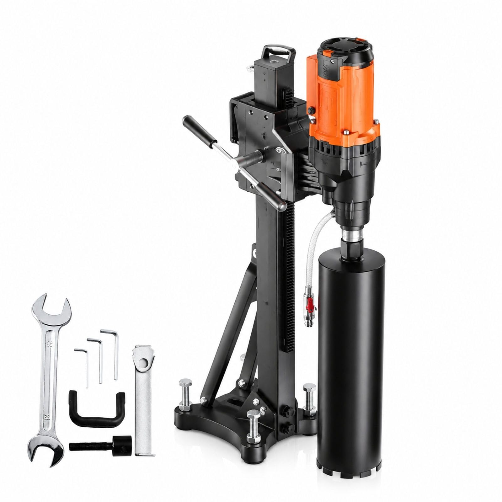 Carotteuse diamant avec support, moteur 2500 W, perçage humide et sec pour béton armé, marbre et travaux de construction