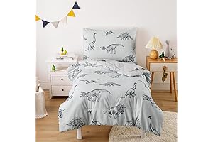 Wake In Cloud - Dinosaur Toddler Bedding Set: Adventure Begins Now