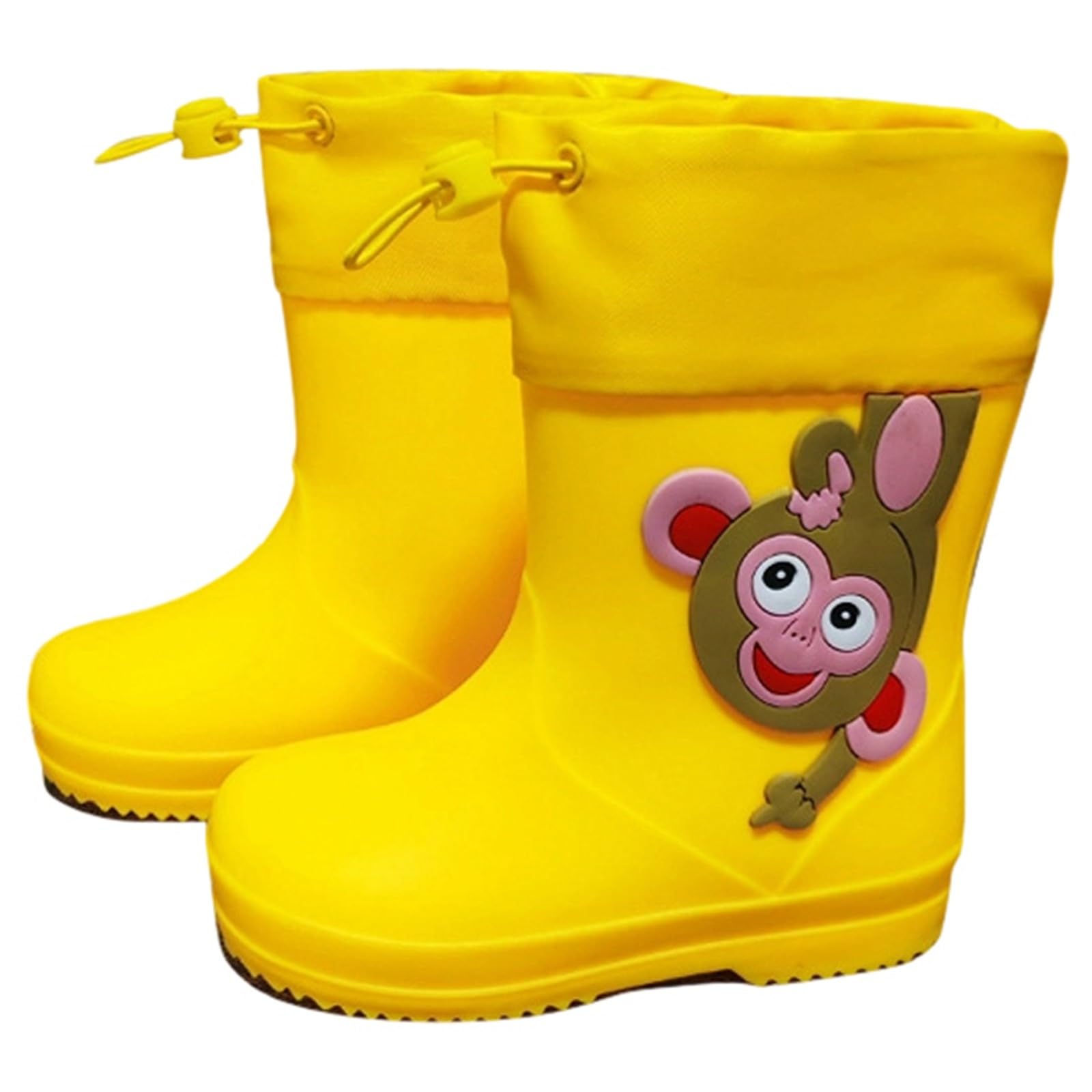 Botas para niños Botas de Lluvia para niñas, diseño de Dinosaurio a Media, para Uso Diario, Escuela, Juegos al Libre, cómoda y Antideslizante. (Yellow, 33 Big Kids)