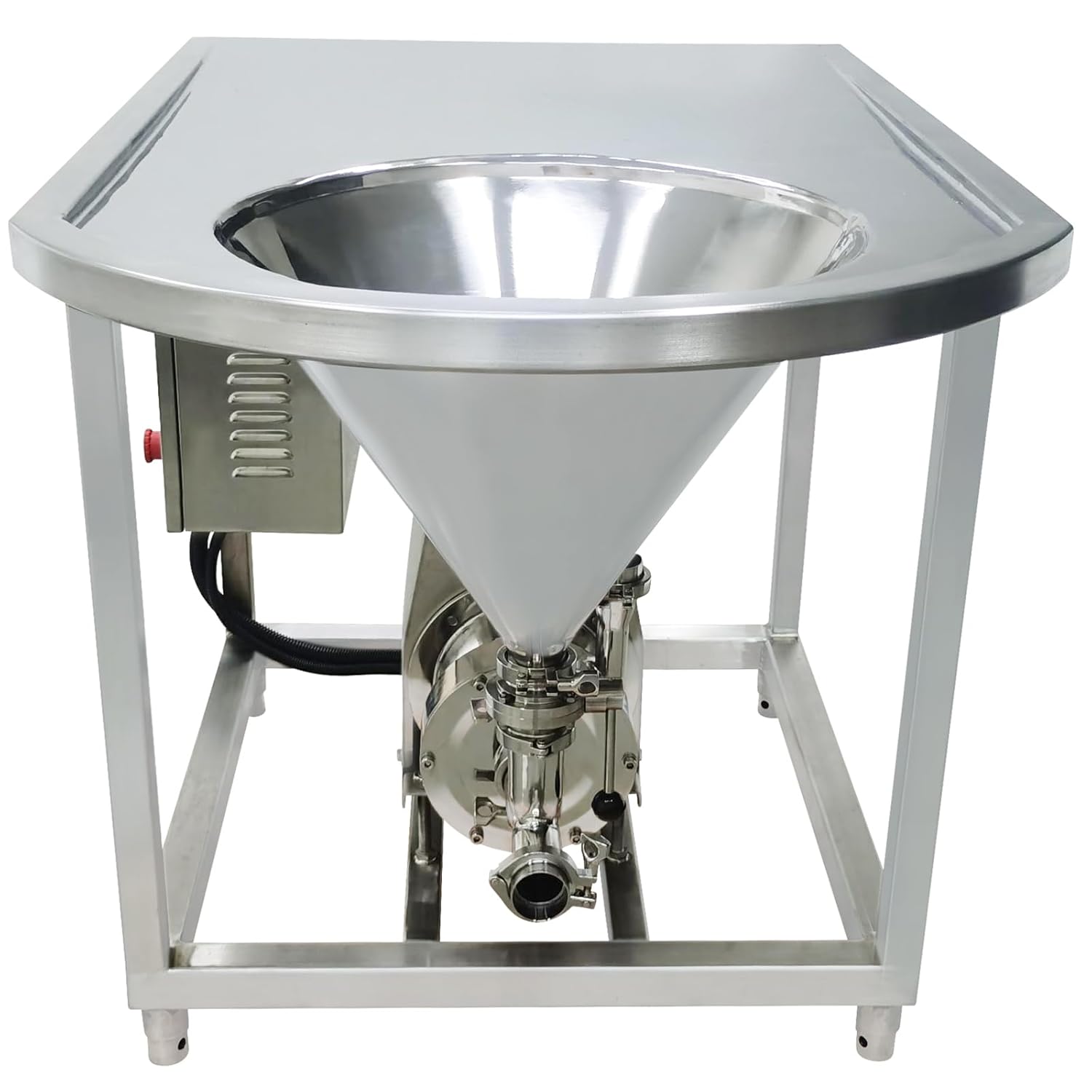 INTSUPERMAI 220V High Shear Emulsifying Pump Homogenizer Emulsifier Stainless Steel High Shear Dispersion Mixer 4KW Emulsion Pump with Funnel Stand 3400 RPM 0-4T/H for Mixing Dispersion Emulsification