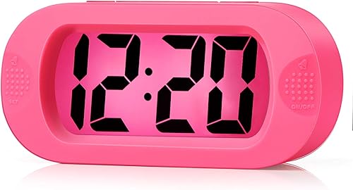 Miniatura 12 de Plumeet Reloj Despertador para Niños Grande Reloj Digital LCD de Viaje con Función de Repetición y Luz Nocturna - Sonido Ascendente y Tamaño de Mano