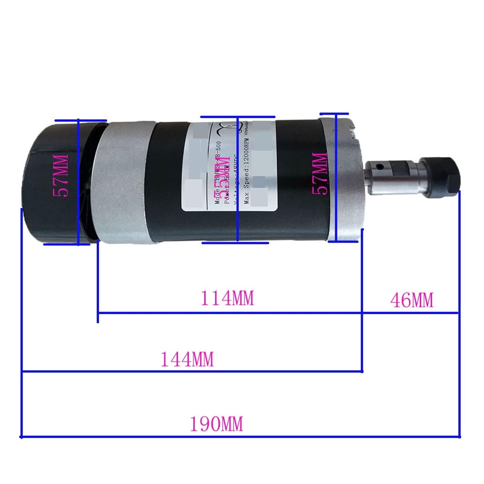 48 V 500 W Wrzeciono Bezszczotkowe ER11 Zacisk 57 Mm Ze Śrubami Bezszczotkowy Sterownik Silnika 48 V Zasilacz 48 V DC 10,5 A Precyzja Wydajny(Package5)