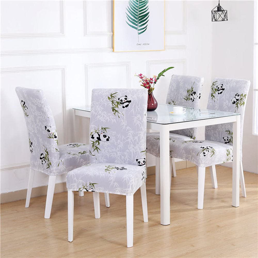 Housse de chaise de salle à manger en spandex imprimé pastoral | Lot de 6