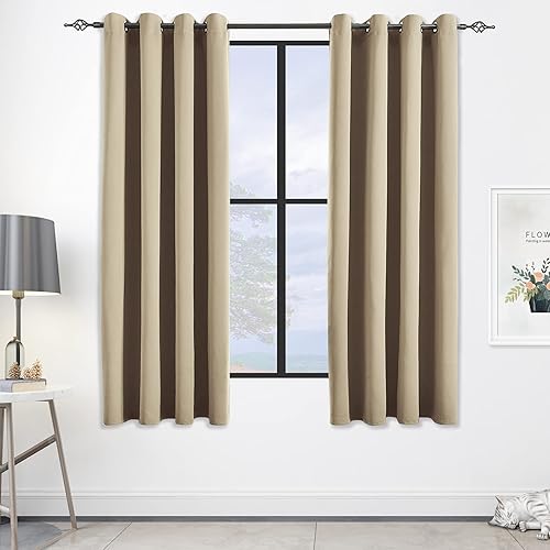 Miniatura 107 de Cortinas Opacas para Dormitorio con Aislamiento Térmico de Ojales Sólidos para Ventana Extra Anchas para Puerta Corredera, Juego de 2 Paneles de