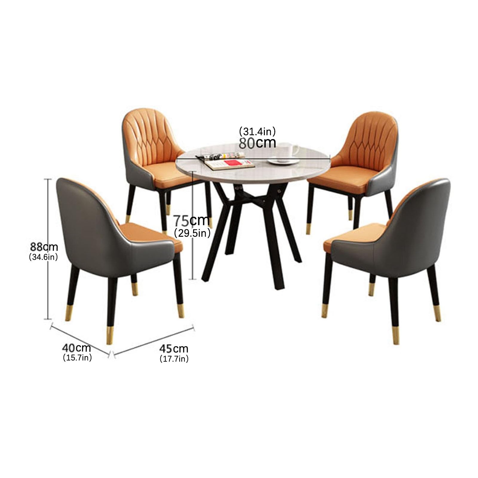 Conjunto Moderno de Mesa Redonda para Comedor y Oficina con 4 sillas, combinación para recepción y negociación (Gris)