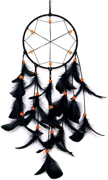 Dream Catcher, Handmade Dreamcatchers Wall Hanging Bedroom Decorations with Feathers and Beads, Wall Decorations for Bedrooms, Living Rooms, Apartments black