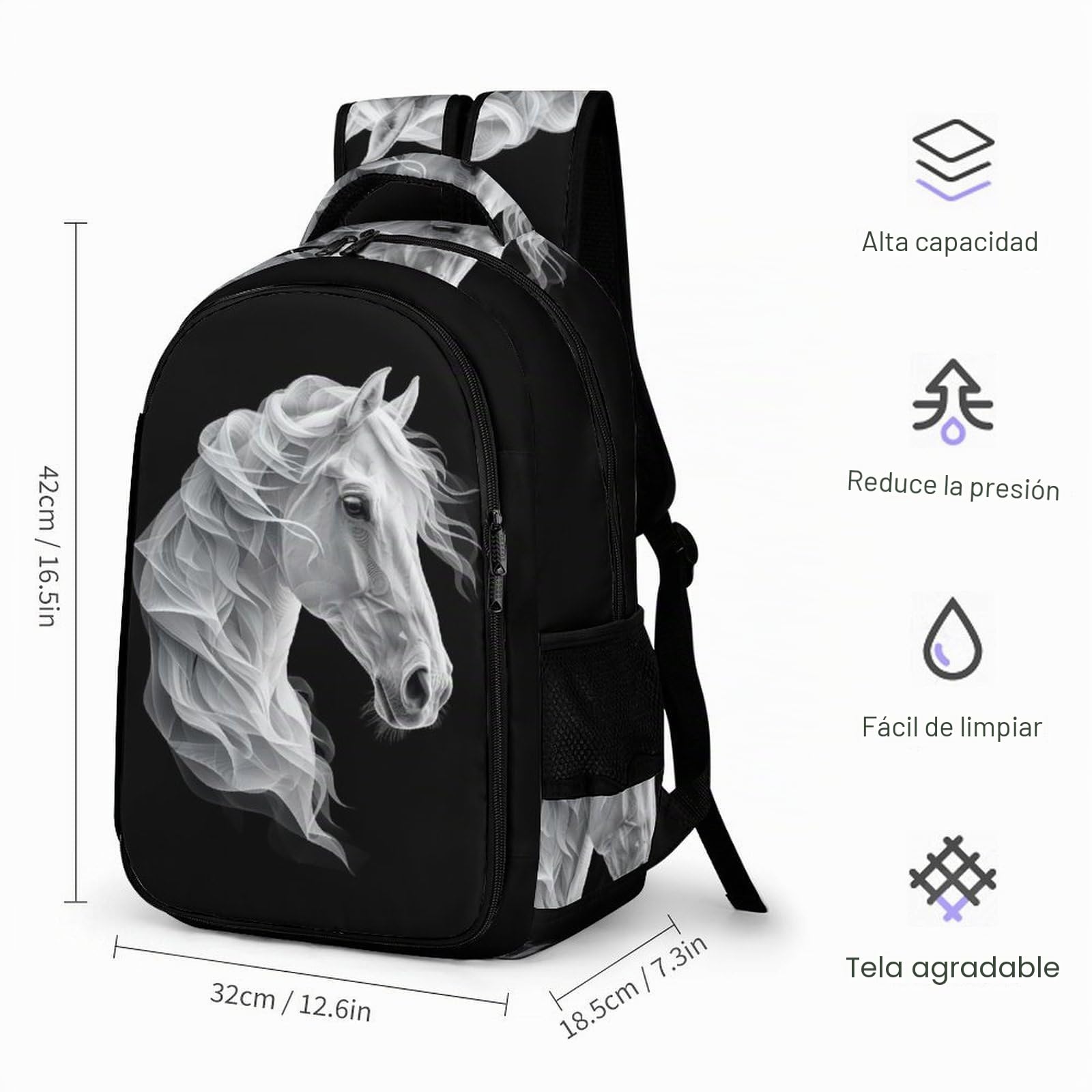 Mochilas Infantiles, Caballo Mochila Escolar Para Niños Animal 3D Estampado Mochila Bolsa De Viaje Bolsas De Viaje De Mochila Escolar