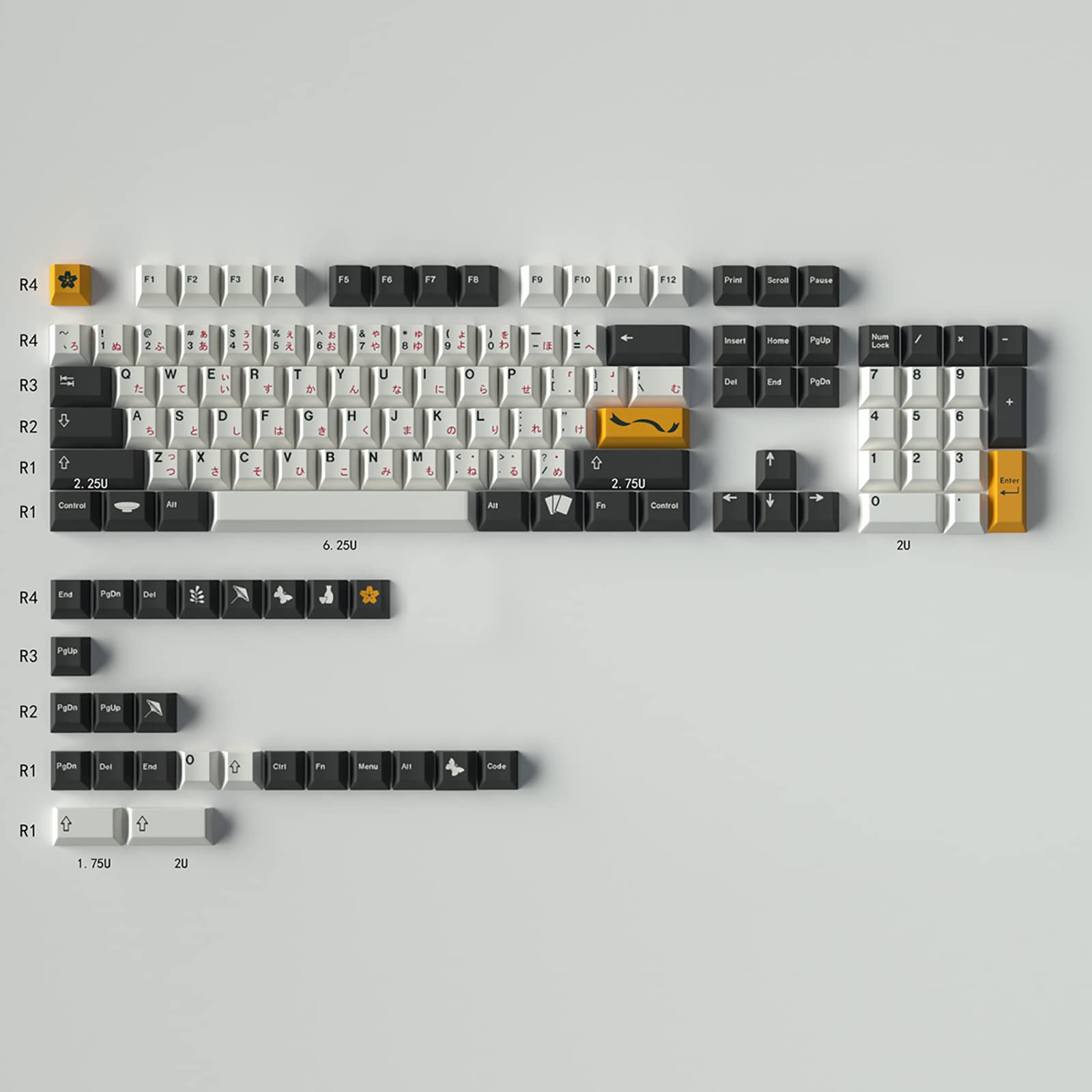 Sumgsn PBT Keycaps 137 Keys Dye Sublimation Cherry Profile Matsu Japanese Keycap Fit for 61/64/87/104/108 Cherry Mx Switches Mechanical Keyboard