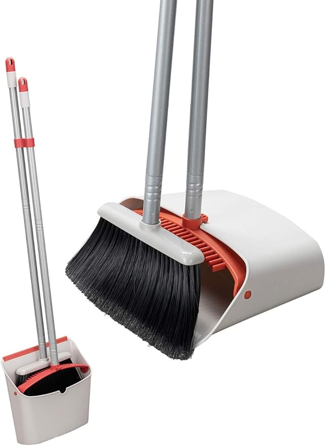 Jekayla Long Handled Dustpan and Brush, Broom and Dustpan Set, Household Dust pan Combo with 54