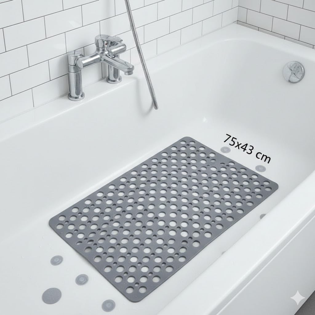 Non Sllip Shower Mat for Inside Shower Bath Mat for Shower, TPE Bathroom Mat 30x17 in (75x43 cm)