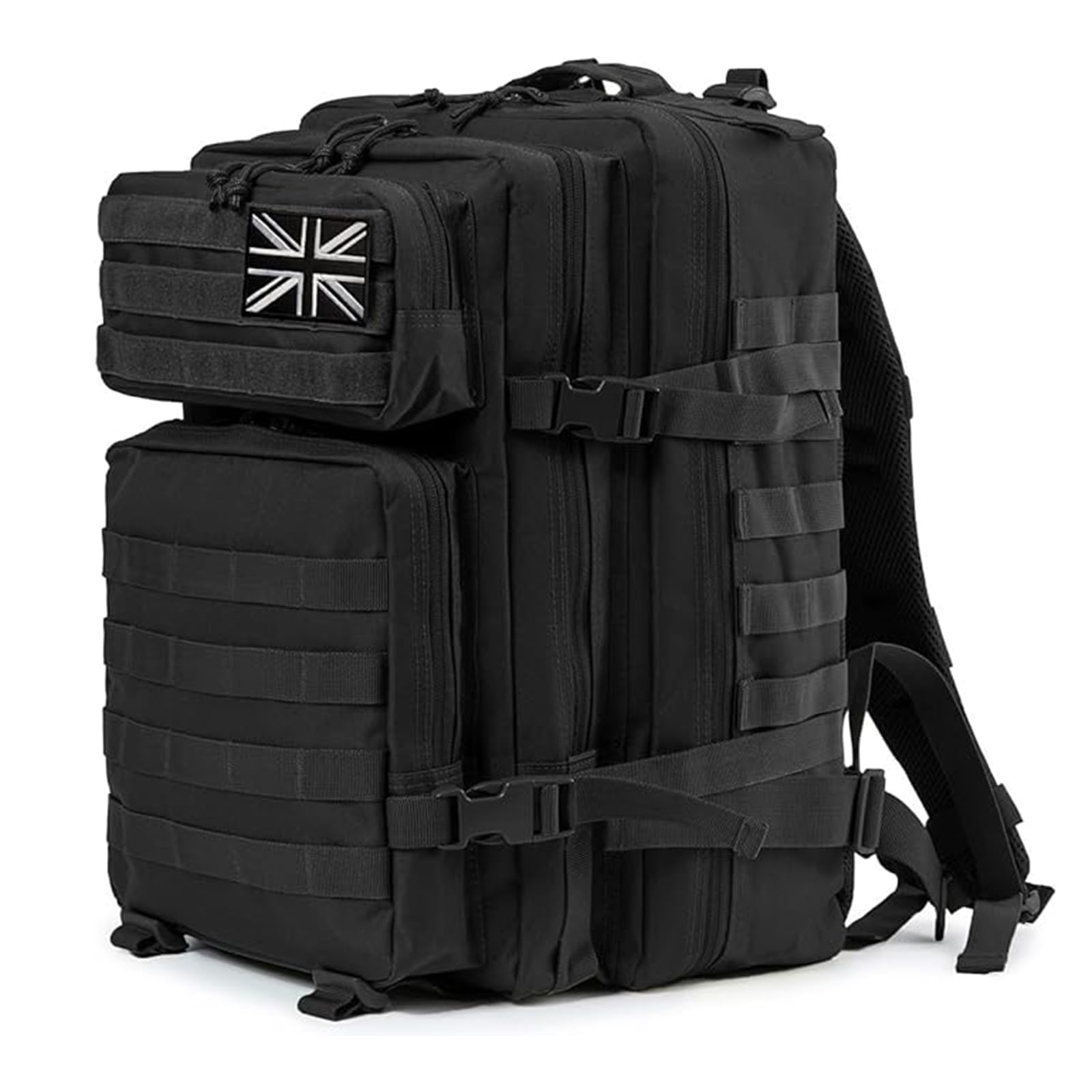 SCHUMAOYI 45L Military Tactical Backpack, Unisex Large 3 Day Bug Out Bag, Water Resistant Laptop Rucksack for Hiking Trekking Hunting School Black