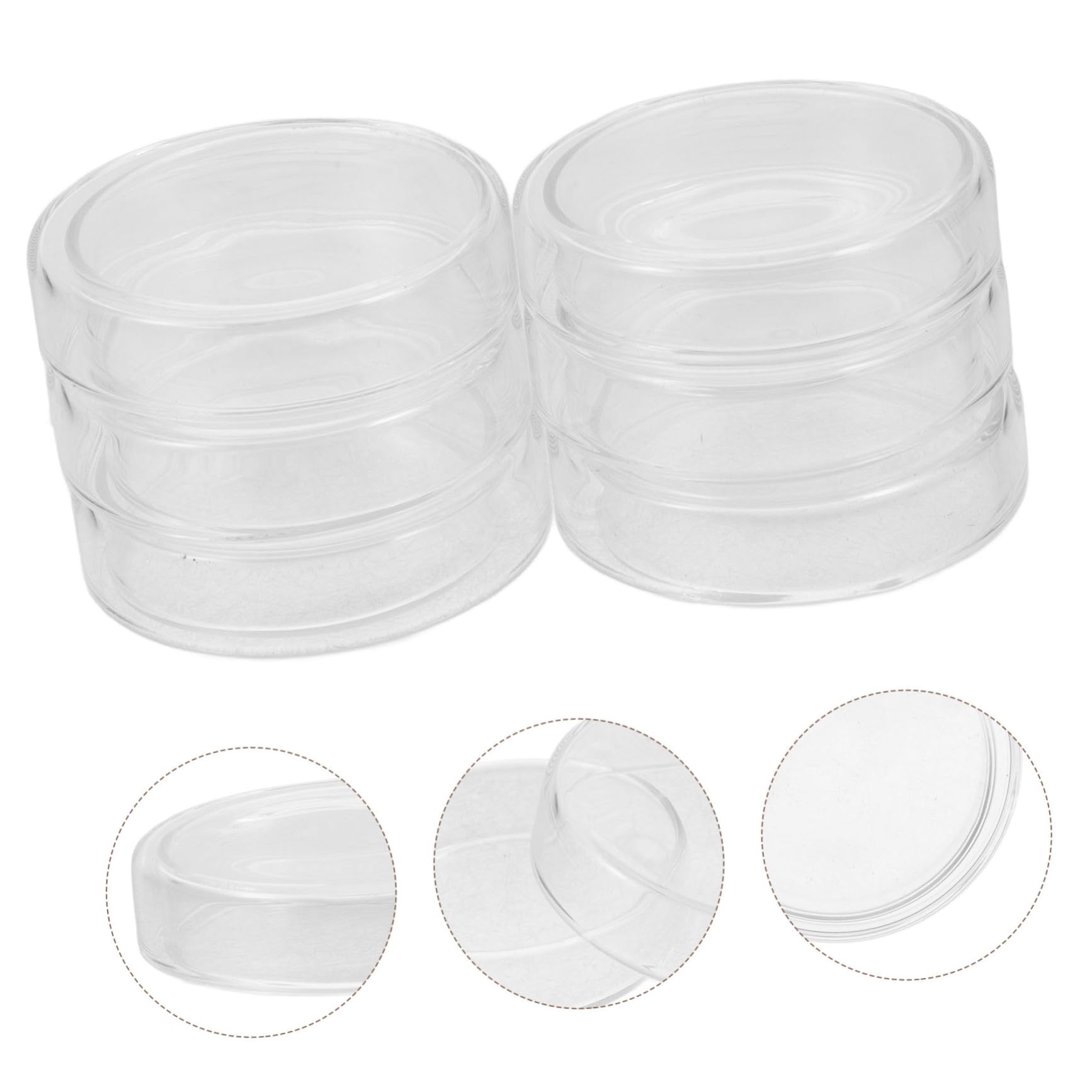 Piastra di Petri in Vetro 6 Pezzi con Coperchio per Laboratorio | Forma Piatta, Riutilizzabile, Resistente alle Alte Temperature, Facile da Pulire e Maneggiare