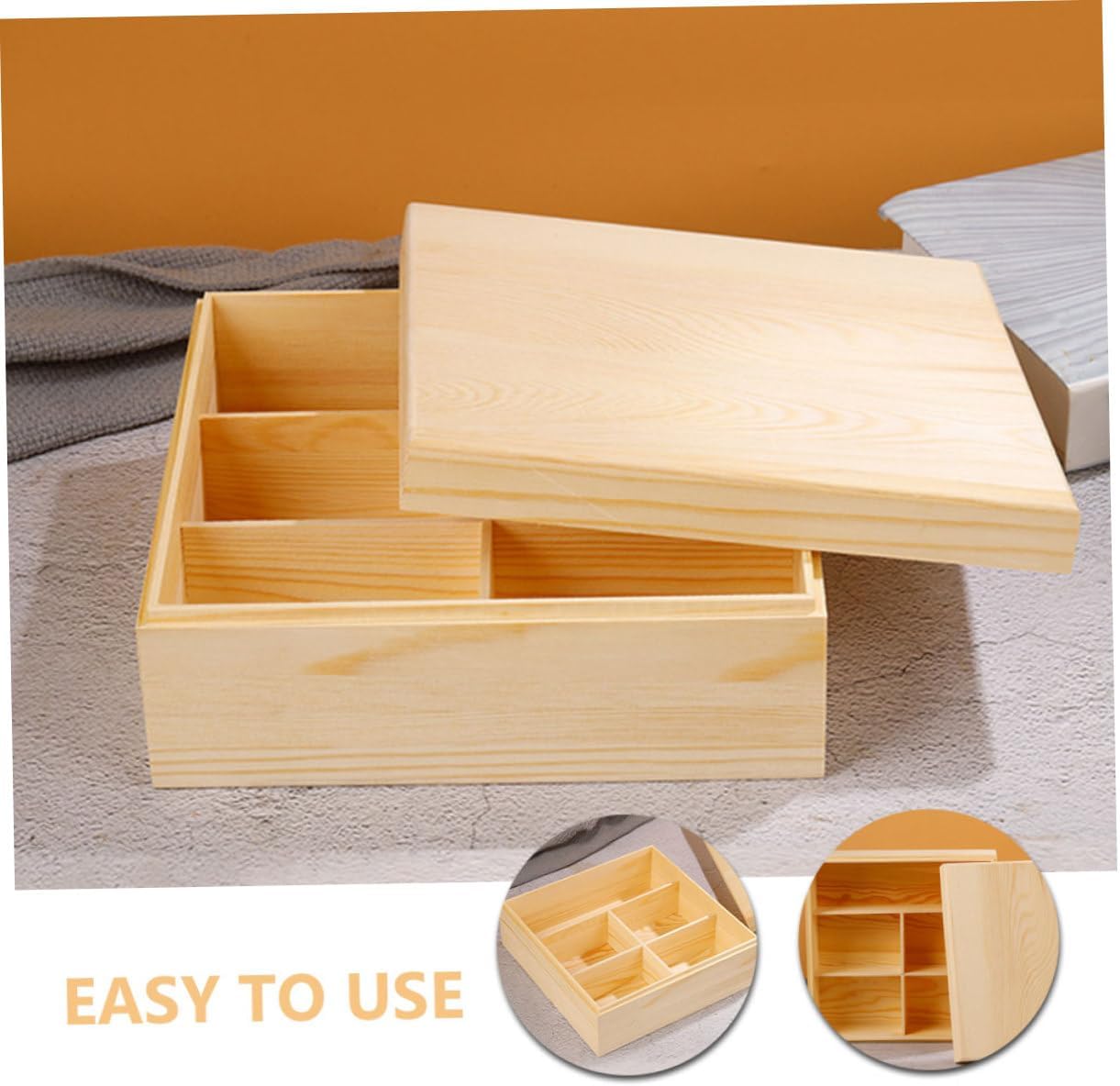 Solid Wood Tea Bag Storage Box Multi-functional Storage Organizer for Kitchen Home Office Portable Coffee Sugar Bag Holder