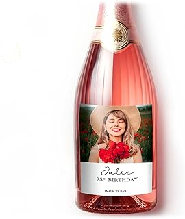 Personalized Wine Bottle Label Photo label Custom Sticker 50th Birthday ...