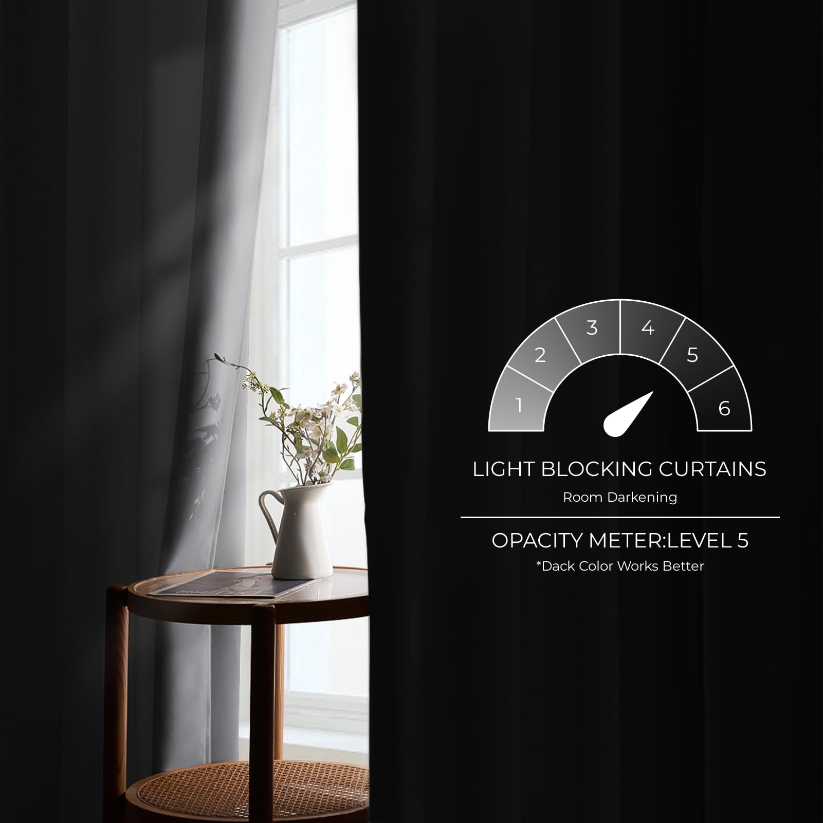 Rideau Occultant Thermique 150x290 Cm - Tissu épais 230g/m², Oeillets, Isolation Chaleur/froid, Gris Clair