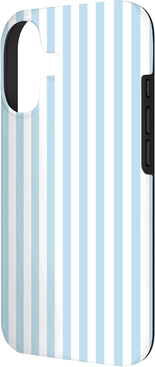 Pastel Blue Stripes Geometric Summer Beach Pattern Case for iPhone 17