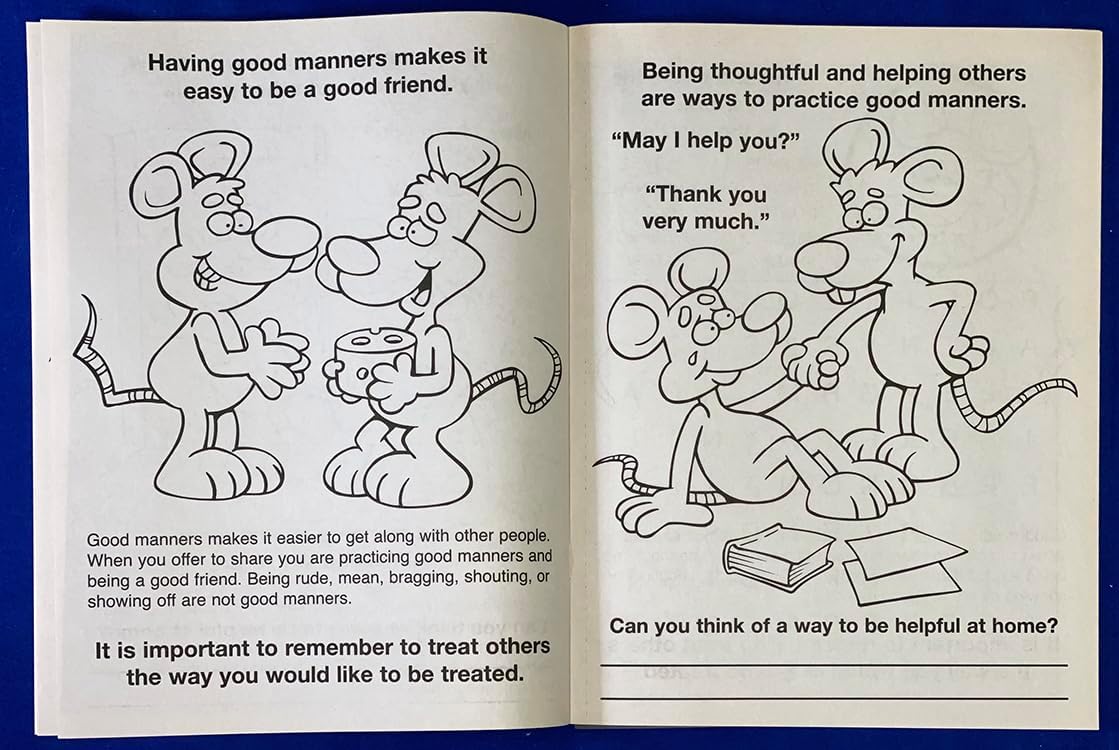 ZOCO – Practice Good Manners – Coloring Books (25 Bulk Pack, Without Crayons) – Positive Behavior Management, Games, Puzzles, Activities for Kids
