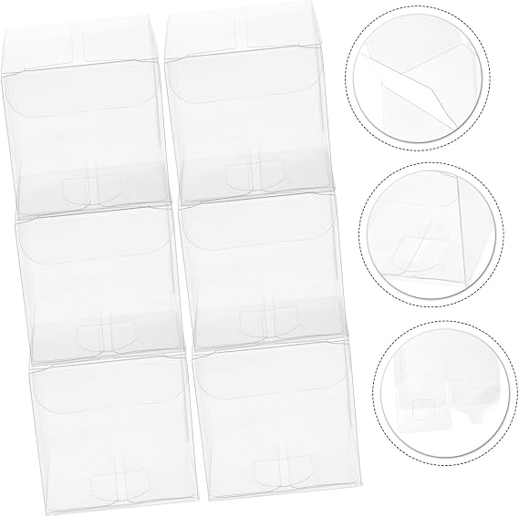 Didiseaon 50 Pcs Transparent Clear PVC Plastic Boxes for Candy Gift Wedding Party Favor Packaging DIY Clear Treat Containers for Shower Birthday Celebration