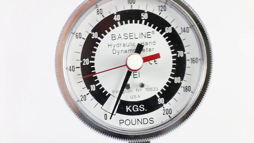 Image of Baseline Hydraulic HD Hand Dynamometer for Accurate Grip Strength Readings, 200 LB Capacity, Black, 12-0221
