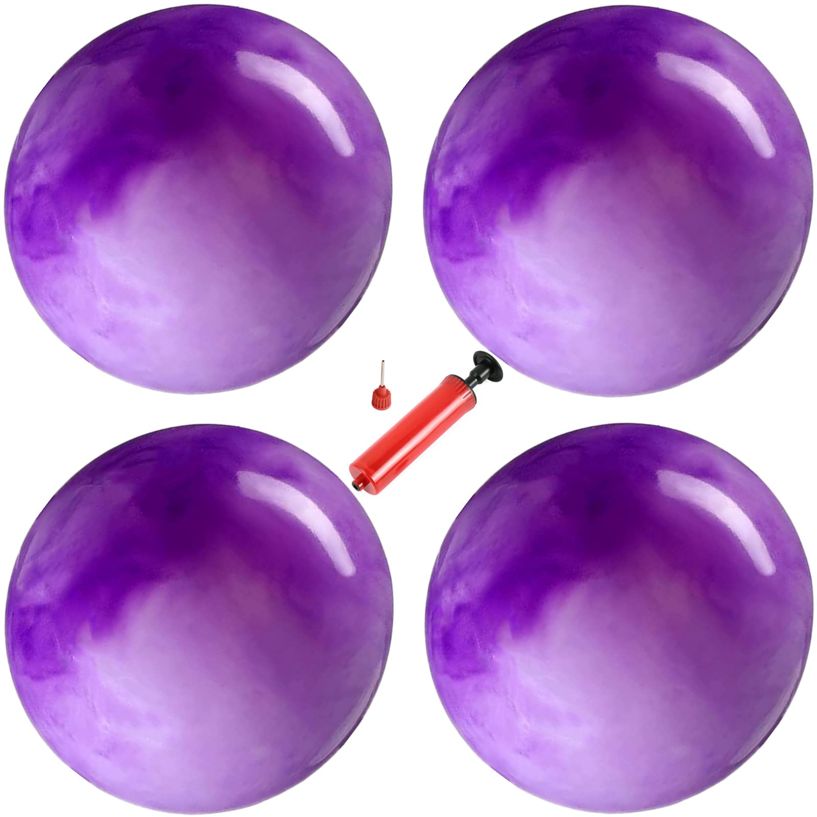 Buy 4 Pcs Marbleized Bouncy Balls & 1 Pump 9 Inch Inflatable Sensory
