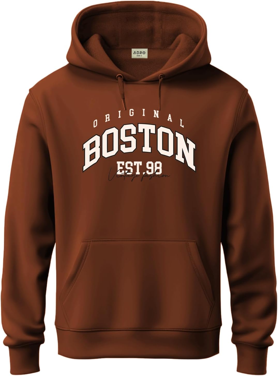 ADRO Men's Hoodies | Men's Printed Hoodie | Cotton Hoodie | Men's Sweatshirts | Hoodie, Downtown Brown, 3XL