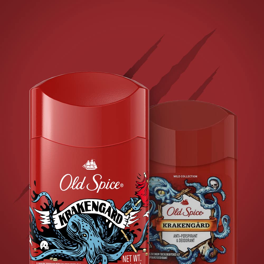 Old Spice Antiperspirant & Deodorant Wild Collection, Krakengard, 2.6 Ounce, Packaging may vary