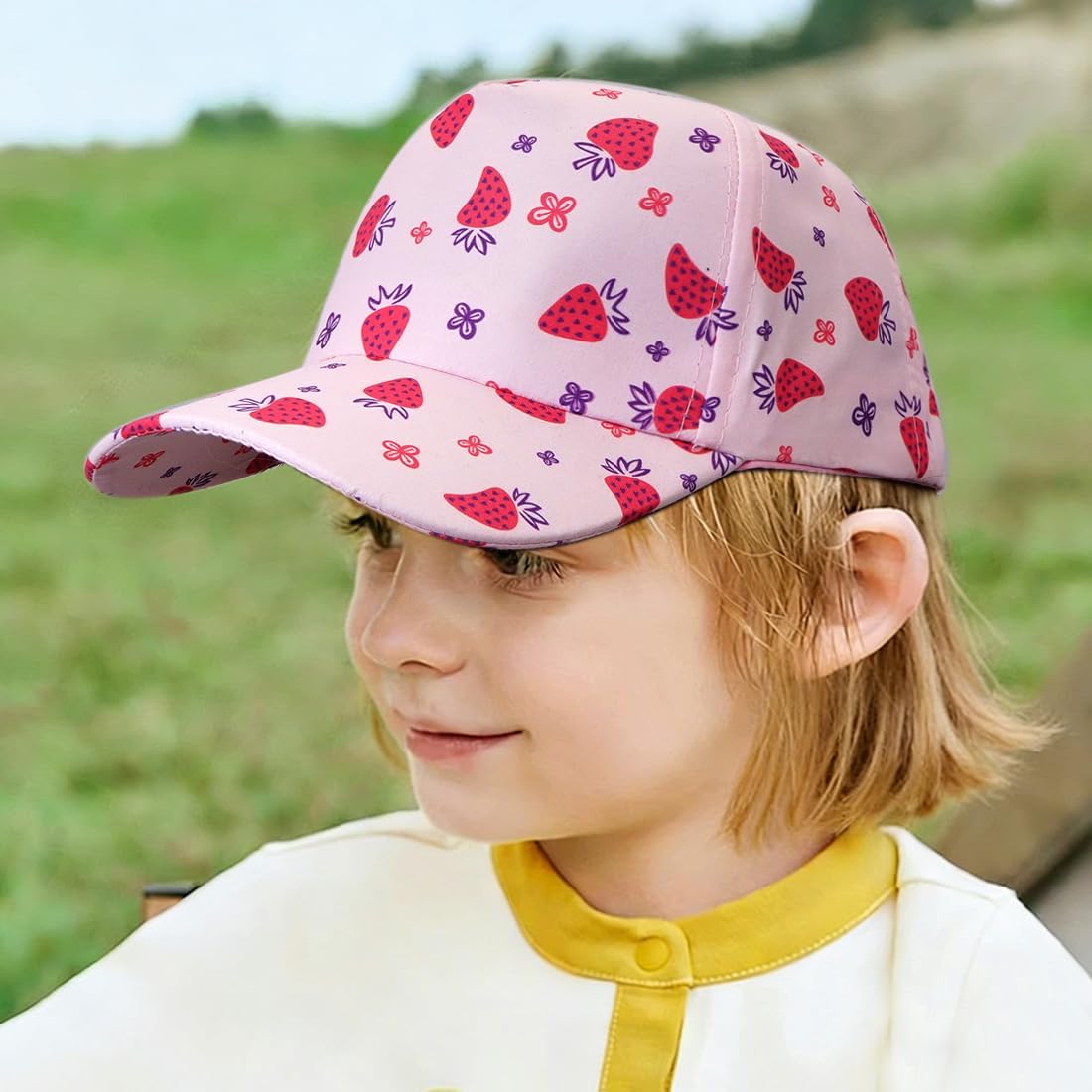 Kids Baseball Cap Cute Prints Cap Adjustable Sun Hat for Girls image 2