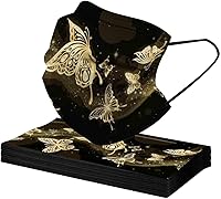 Vista 3 de 50 mascarillas desechables de mariposa para adultos, transpirables, desechables, diseños de mariposas (Estilo-09)