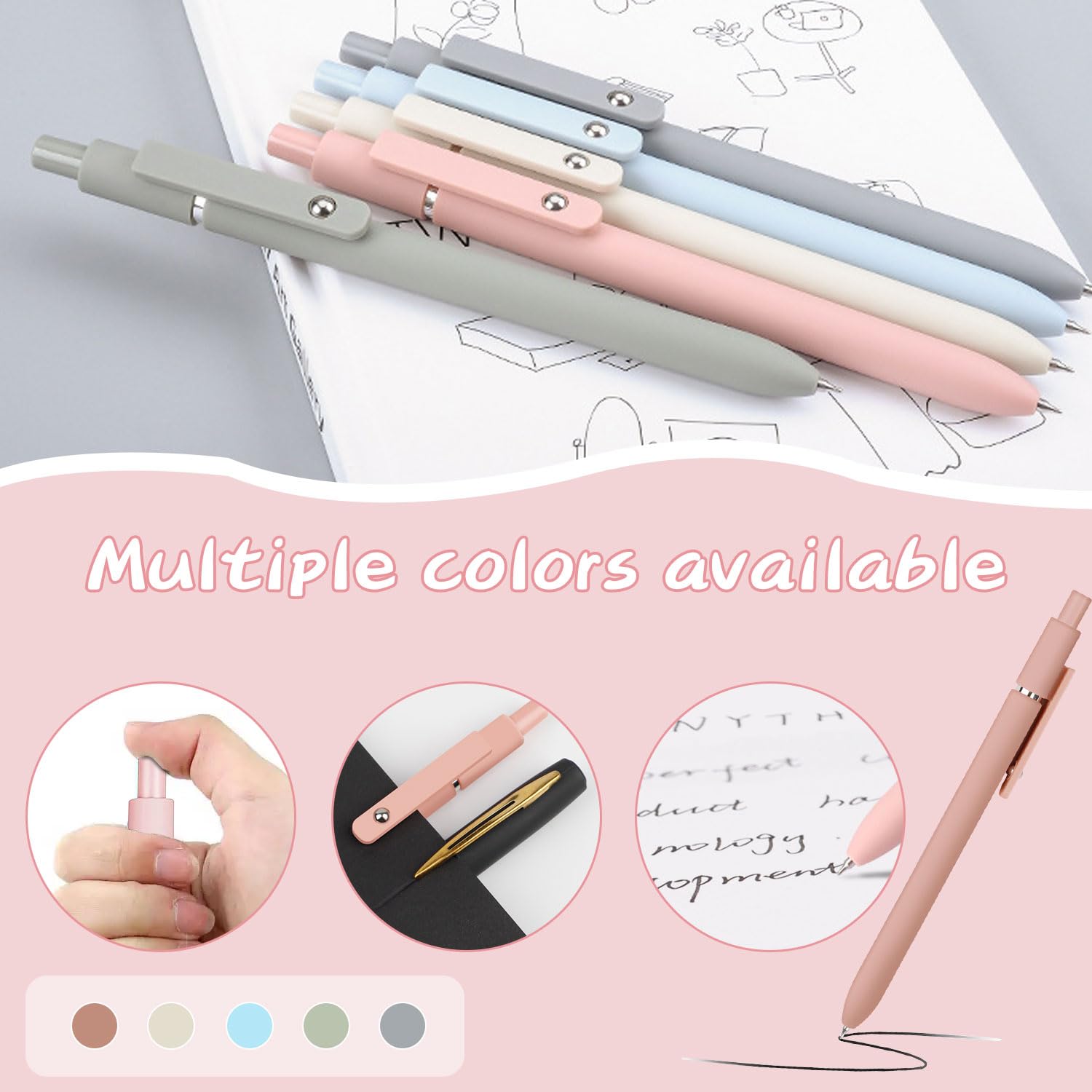 36 Pièces Fourniture Scolaire avec Trousse, 5 Stylos Bille Rétractable, 6 Porte Mine, 3 Gomme pour Fourniture Scolaire Aesthetic, Ecrire, Dessiner
