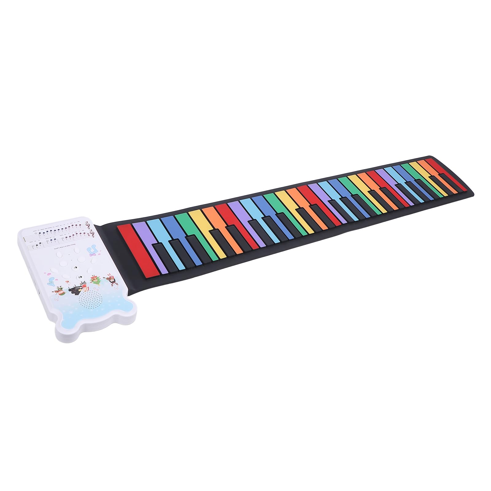 Tastiera per Arrotolabile, Tastiera per Pieghevole Ricaricabile a 49 Tasti, Portatile in Silicone con Altoparlante Incorporato per Bambini Principianti