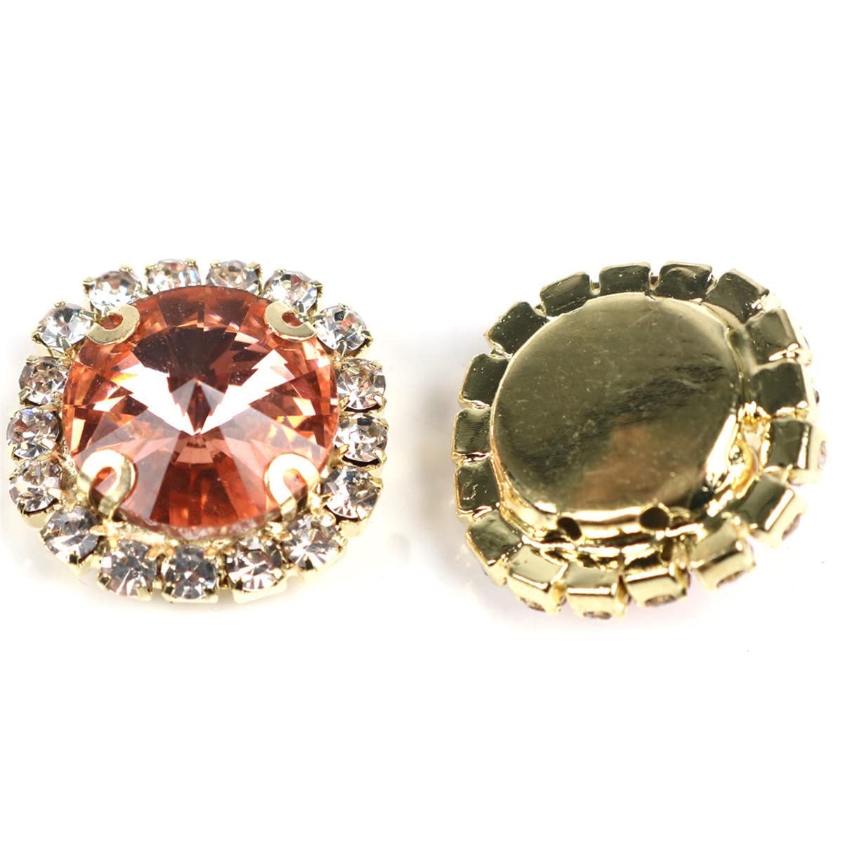 30 bottoni con strass a forma di artiglio, da cucire, con retro piatto, con strass in cristallo, per artigianato, vestiti, gioielli