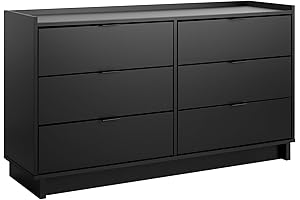 Prepac Double Drawer Dresser: Enhance Your Room's Aesthetic with Modern Black Charm