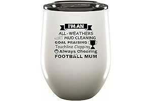 Funny Slogan Gift for Football Mums Mother Son Supporter Gift 12oz Wine Tumbler Cup