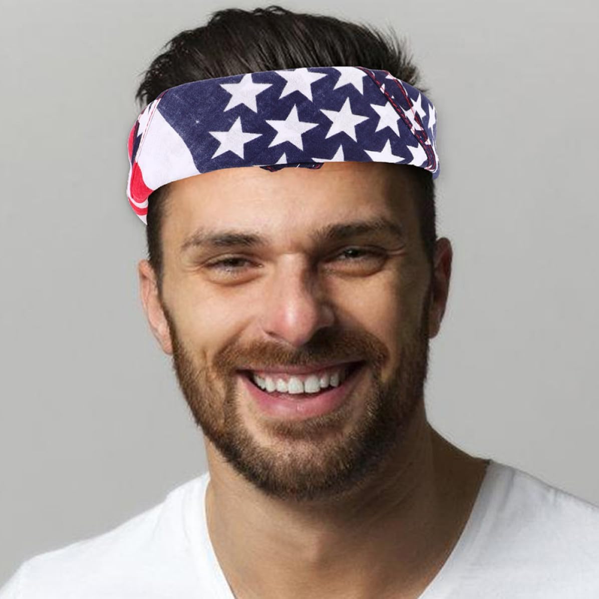 2pcs American Flag Cotton Bandana Handkerchief Neck Scarf for Travel image 5