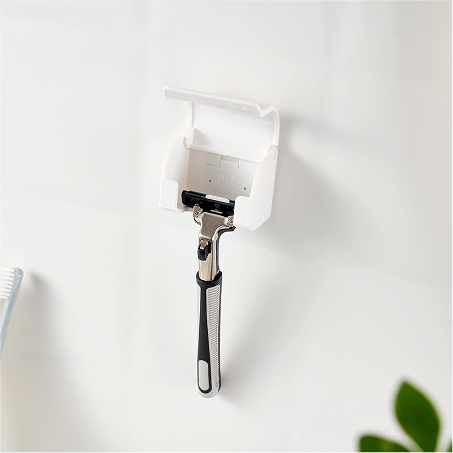 EIKS 2 Pack Razor Holders Shaver Hangers Wall Mount Self Adhesive for Bathroom Shower Tabletop
