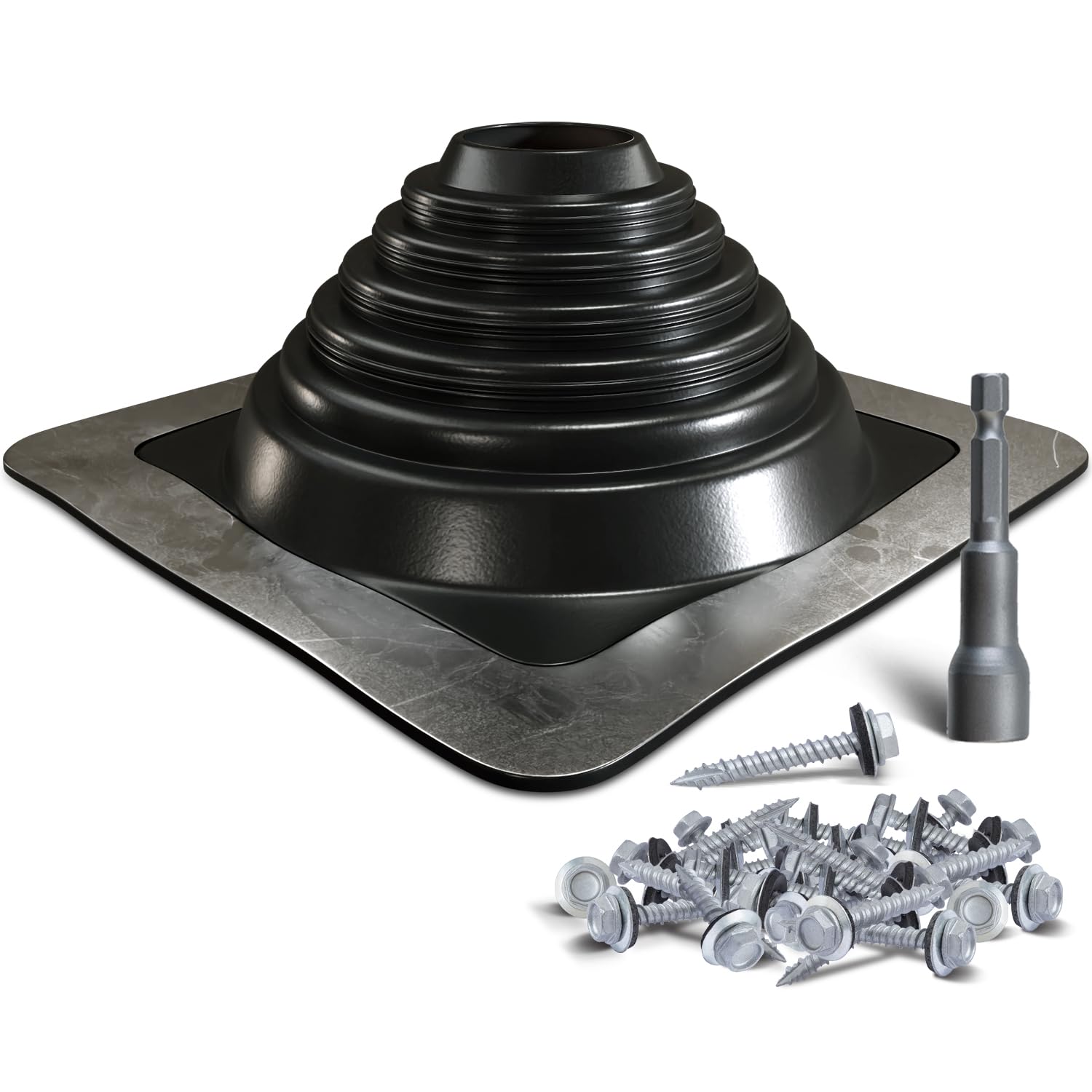 VIVIDA #4 Silicone Metal Roof Pipe Boot, High Temp Flexible Roof